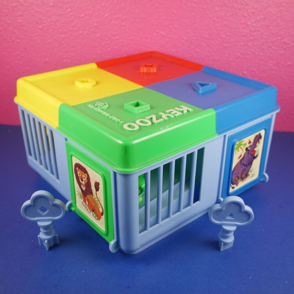 Vintage KeyZoo Child Guidance Toy MISSING 2 KEYS 8.5" plastic Elephant Lion